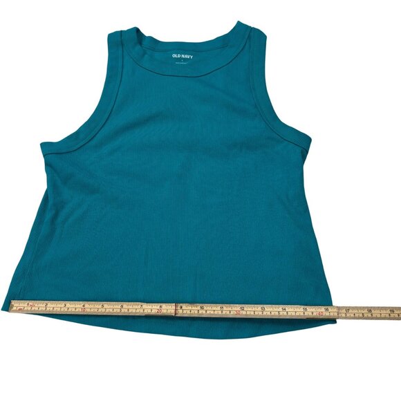 Old Navy Womens Turquoise Sleeveless Ribbed Tank Top L - Picture 9 of 9